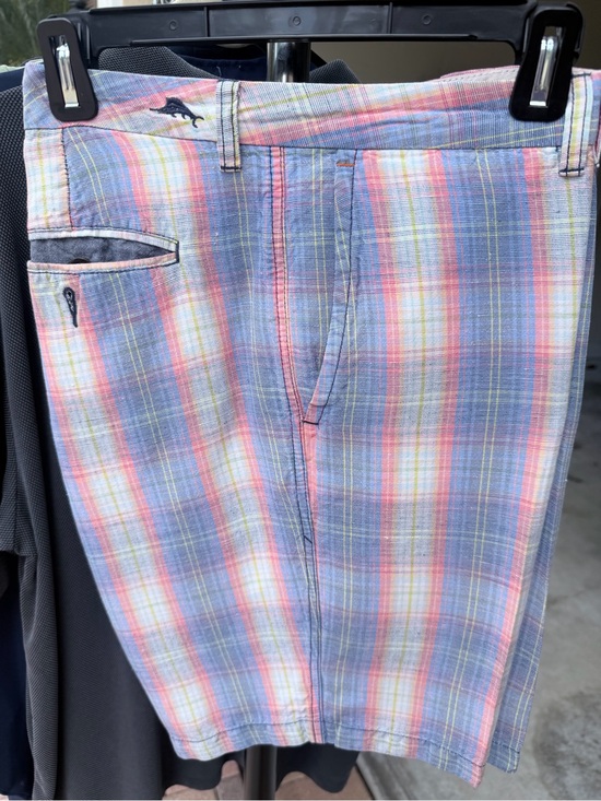 Tommy Bahama Other - Tommy Bahama Linen Blend Plaid Shorts in Blue and Pink 10” inseam